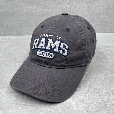 Property of RAMS Womens Hat Baseball Ball Cap ADJUSTABLE Relaxed Fit Rhinestones Cover