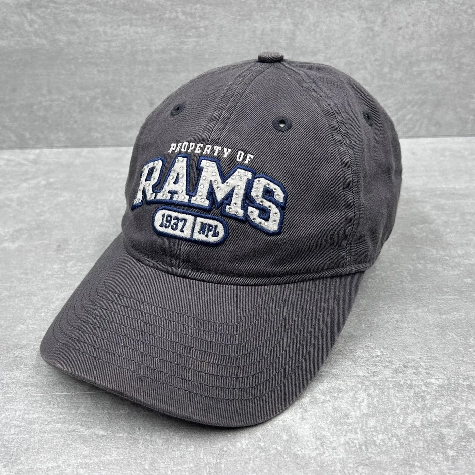 Propiedad de RAMS Mujer Sombrero Gorra de Béisbol Gorra AJUSTABLE Ajuste Relajado Estrás Foto 1 de 4