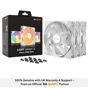 be quiet! Light Wings LX 140mm PWM 3-Pack White | RGB Silent Cooling UK Partner - Picture 1 of 4
