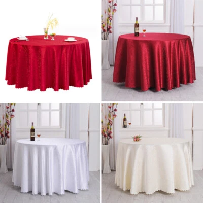 Jacquard Table Cloth Color Round Cover For Kitchen Dining Wedding Birthday Party - Image 1 of 4