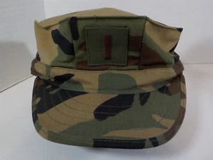 Woodland Ripstop Camo Patrol Hat/Cap US Marines Lt. Insignia Size Medium - Picture 1 of 8