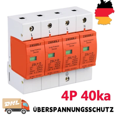 LONENESSL Überspannungsschutz Blitzschutz 40kA 4-Polig Kombiableiter AC 420V Ableiter NEU