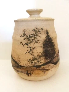 Vintage Pottery Jar Signed Kathleen Bartholomew Pottawatomie Clay 1984 - Picture 1 of 8