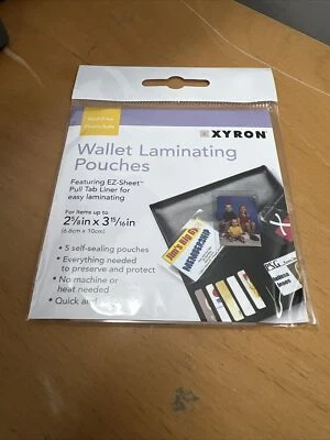 Xyron Wallet Laminating Business Card Size Sheets 2-5/8" x 3-15/16" 5 Pouches - Image 1 of 3