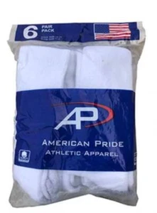 Men's White Crew Socks 6-Pack - Picture 1 of 1