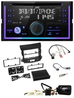 JVC Lenkrad USB 2DIN DAB Bluetooth CD Autoradio für Mitsubishi 2007-2010 Outland - Bild 1 von 4