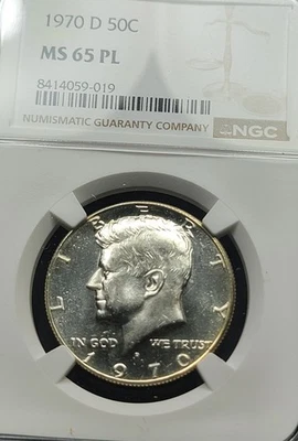 1970 D KENNEDY HALF DOLLAR NGC MS65 PL Proof-Like Business Strike! - Image 1 of 4