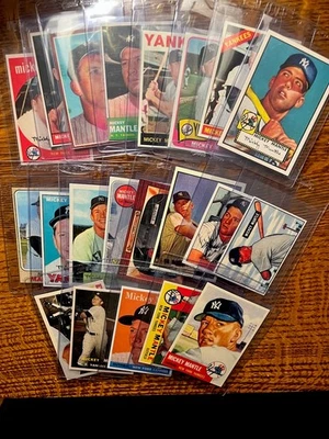 Mickey Mantle REIMPRESIÓN Lote de las 21 (1951-1969) Tarjetas Topps/Bowman con Novatos!!️ Foto 1 de 4