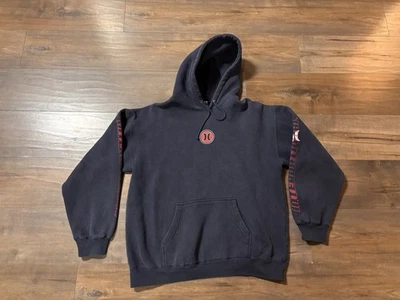 Винтажная толстовка с капюшоном Hurley синяя с надписью размер большой серфинг коньки гранж - Изображение 1 из 4