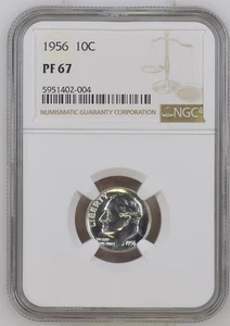 1956 Proof Roosevelt Dime, NGC PF 67 - Picture 1 of 2