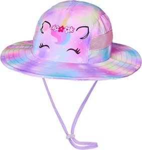 Kids Sun Hat for Toddler Girls Unicorn Bucket Hats UV Protection Summer Hat for - Picture 1 of 6