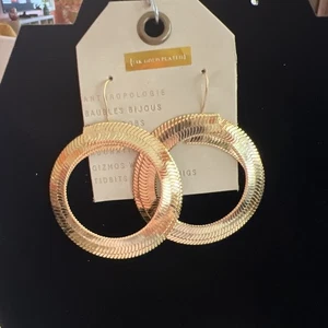 Pendientes colgantes Anthropologie para mujer enchapados en oro texturizados nuevos con etiquetas - Imagen 1 de 15