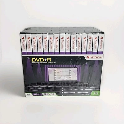 Verbatim Blank DVD+R 120 With Cases 15 Pack - Image 1 of 3