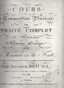 1818 - Traité complet d'harmonie d'Antoine REICHA - Impression litho - TBE - Foto 1 di 15