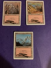 MTG Magic Mountain A, B, C Set Signed Artist Proof X3 Revised Douglas Shuler
