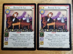 2x Vintage 2001 OOP 7th Sea CCG Percival du Lac Collectible Trading Cards - Imagen 1 de 6