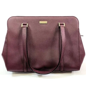 Kate Spade Reese Laurel Way Dark Purple Plum Leather Satchel Handbag Purse Bag - Bild 1 von 11
