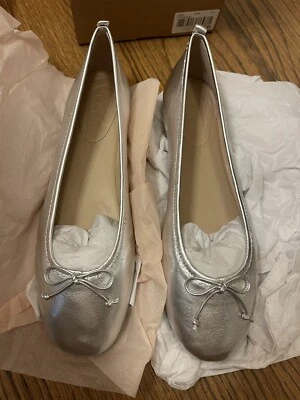 Boden Plateado Cuero Ballet Pisos Mujer Talla EU 40 US 9 NIOB Foto 1 de 4