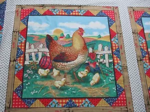 VINTAGE 90'S KESSLER CHICKEN PILLOW PANELS - Picture 1 of 4