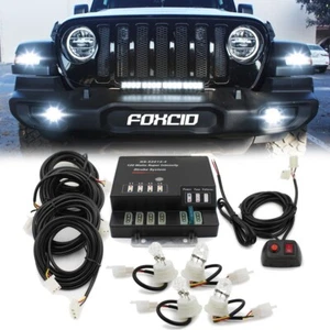 White 4 HID 80W Bulbs Hide-a-way Emergency Strobe Light Kit 13 Flashing Mode New - Picture 1 of 6