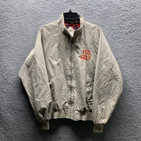 Iowa State Cyclones Jacket Adult Large Brown ISU Golf Plaid Lined Bomber NCAA Cover