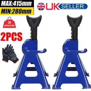 2Pcs Axle Stands Floor Jack Heavy Duty Lifting 3 Ton Capacity Stand Car Caravan - Picture 1 of 15