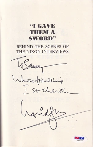 David Frost Personally Signed to Sammy Davis Jr. Richard Nixon Book PSA/DNA COA Cover