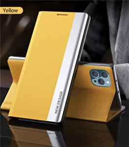 Funda de cuero con soporte para iPhone 16 15 14 13 12 11 Pro Plus Max magnético abatible - Imagen 1 de 20