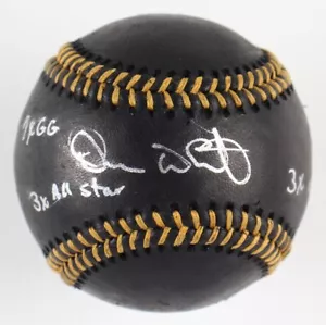 Devon White Autographed Black Leather Baseball PSA DNA COA 3 Inscriptions! - Picture 1 of 4