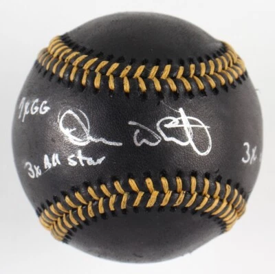 Devon White Autographed Black Leather Baseball PSA DNA COA 3 Inscriptions! - Image 1 of 4