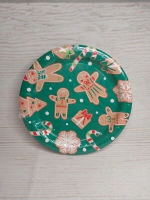 ¡Nuevo! 8 Platos de Papel "Gingerbread Man" 6.75" Niños FIESTA Postre Novedad Vacaciones Foto 1 de 4