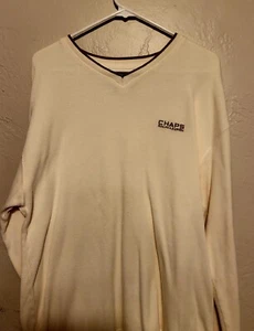 Ralph Lauren Chaps Herren Elfenbein Thermo Henley Langarm Pullover Strick - Bild 1 von 1