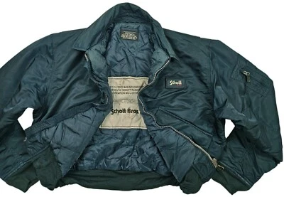 HOT Men's SCHOTT FLYER'S CWU-R BOMBER MILITARY FLIGHT 4 Pcks LINED TEAL Jacket L - Image 1 of 4