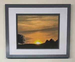 Quality Framed Photographic Sunset Image On Canvas 30.5cm Wide x 37.5cm Long - Picture 1 of 1
