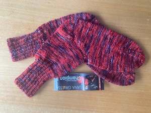 handgestrickte Socken rot meliert Größe 39-40 - Bild 1 von 2