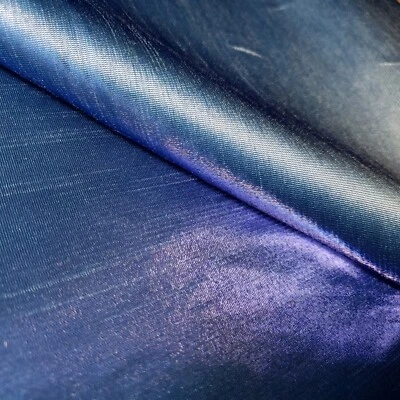 Shimmer Shantung Two-Tone BLUE AQUA MINT PURPLE  Dupioni Fabric 58" By The Yard - Image 1 of 4