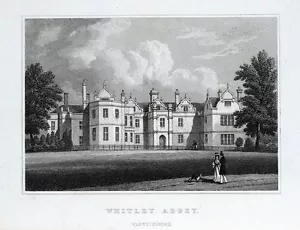 WHITLEY ABBEY, COVENTRY, WARWICKSHIRE, original antiker Druck um 1830 - Bild 1 von 1