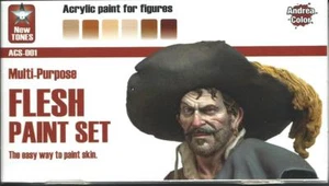 Andrea Miniaturen Fleisch Acrylfarben Set 6 Flaschen - Bild 1 von 3