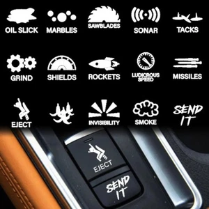 Car Button Creative Switch Stickers Lifter Novelty Decals Cars Interior Sticker - Picture 1 of 5