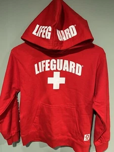 Red Lifeguard Hoodie Myrtle Beach SC Pullover Sweatshirt Unisex 10-12 - Picture 1 of 9