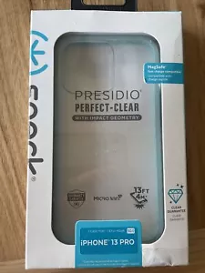 PRESIDIO PERFECT WITH IMPACT GEOMETRY IPHONE 13PRO CASE Clear/Fountain Teal 📲 - Picture 1 of 4