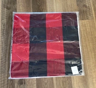 Pottery Barn Bryce Buffalo CHECK pillow RED BLACK sherpa reversible - Image 1 of 3