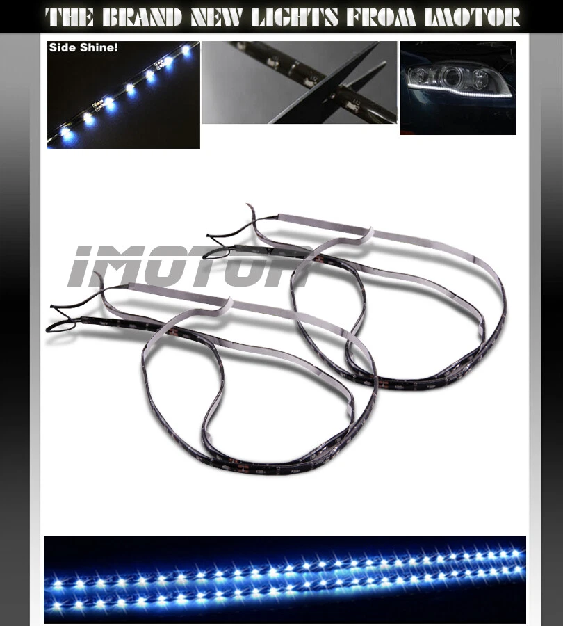 2 x Universal Fit Audi R8 Style SMD LED Strip Headlights Fog Lights Bumper Bar - Image 1 of 1
