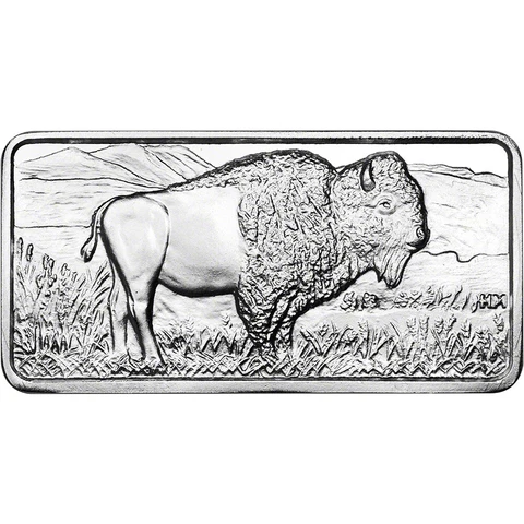 10 oz. Highland Mint Silver Bar - Buffalo Design .999 Fine Cover