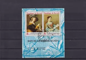 SA23i Burundi 1968 Airmail - Int Letter Writing Week used minisheet - Picture 1 of 1
