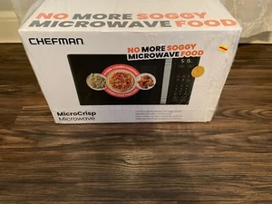 Chefman MicroCrisp Microwave + Crisper, 1.1 Cu ft, 1800W Max Black Model RJ55-MF - Picture 1 of 7
