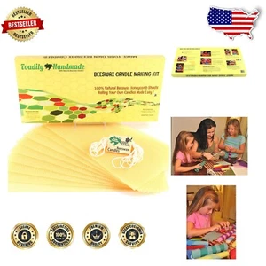 Make Your Own 100% Beeswax Candle Kit - 10 Full Sheets, Cotton Wick Included - Picture 1 of 10