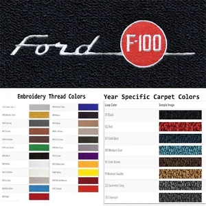 ACC 1953-1956 Ford F-100 Custom Logo 2pc Loop Floor Mats - Picture 1 of 24