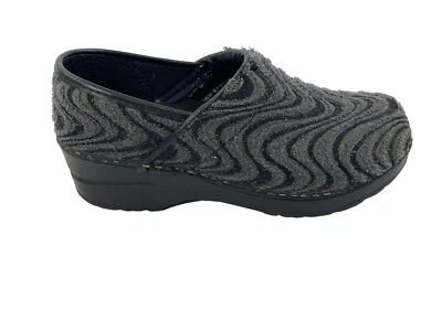 Sanita Danish Clogs Size 36 US Size 5 Black Gray Vegan Fabric Shoes - Image 1 of 4