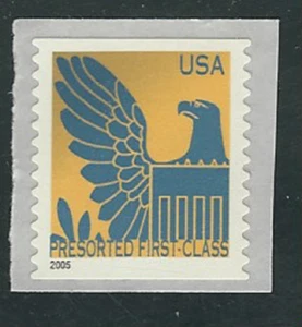 Scott # 3798-d...(25) Cent... Eagle (2005)...Prussian Blue & Gold ...4 Stamps - Picture 1 of 1